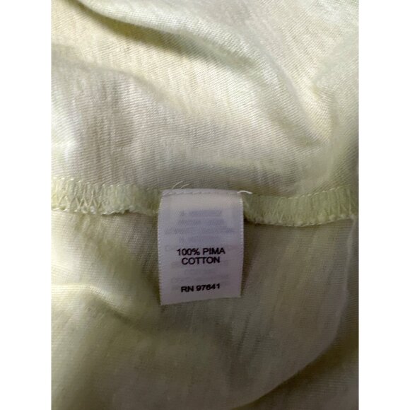 Pure Jill V-Neck Short Sleeve Elliptical Tee Pale Yellow 100% Pima Cotton Sz LT - Picture 6 of 8